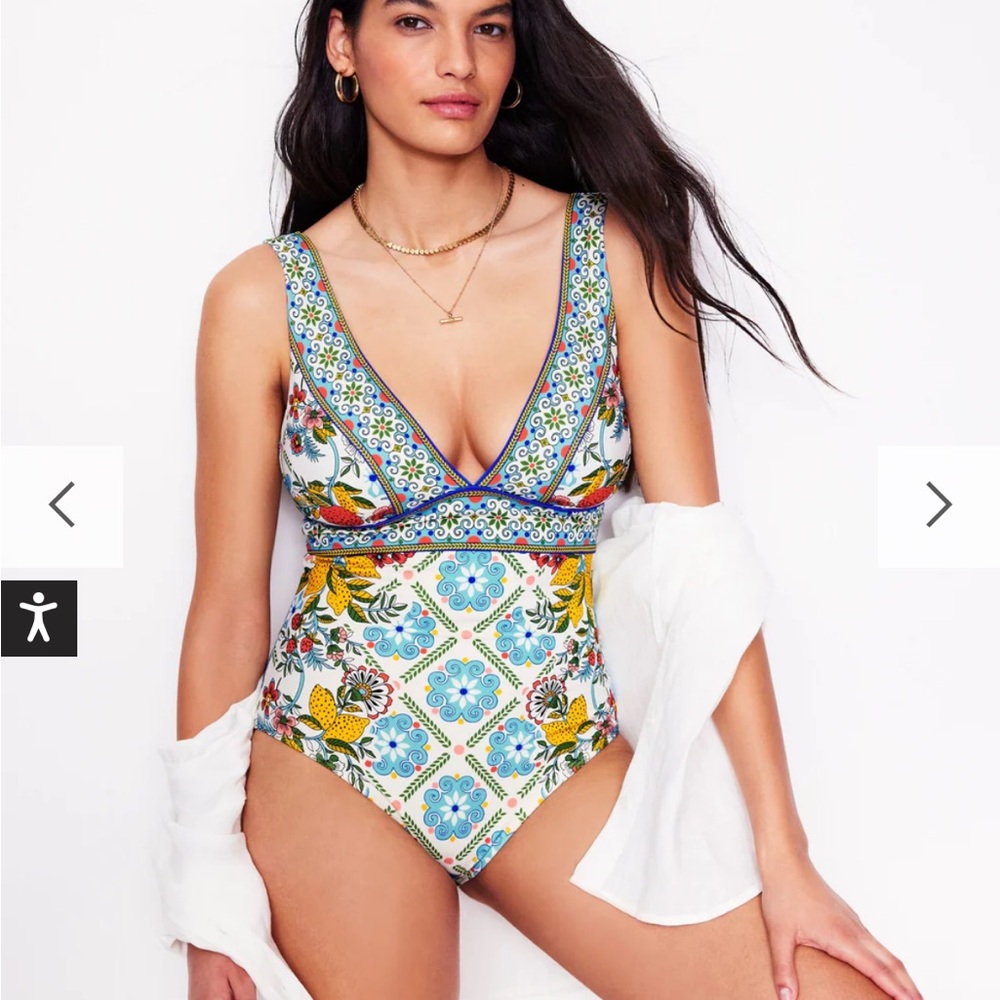 Boden Porto V-Neck Swimsuit NWT